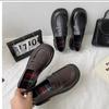 Cheap Thick-soled Black Big-headed Shoes In the Spring of 22, New College Style Love Solid Color