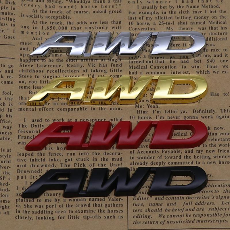 High-quality Modification 3D Metal Stickers AWD Four-wheel Drive Logos Two Sizes P Scratch Cover DIY Decoration Car Accessories