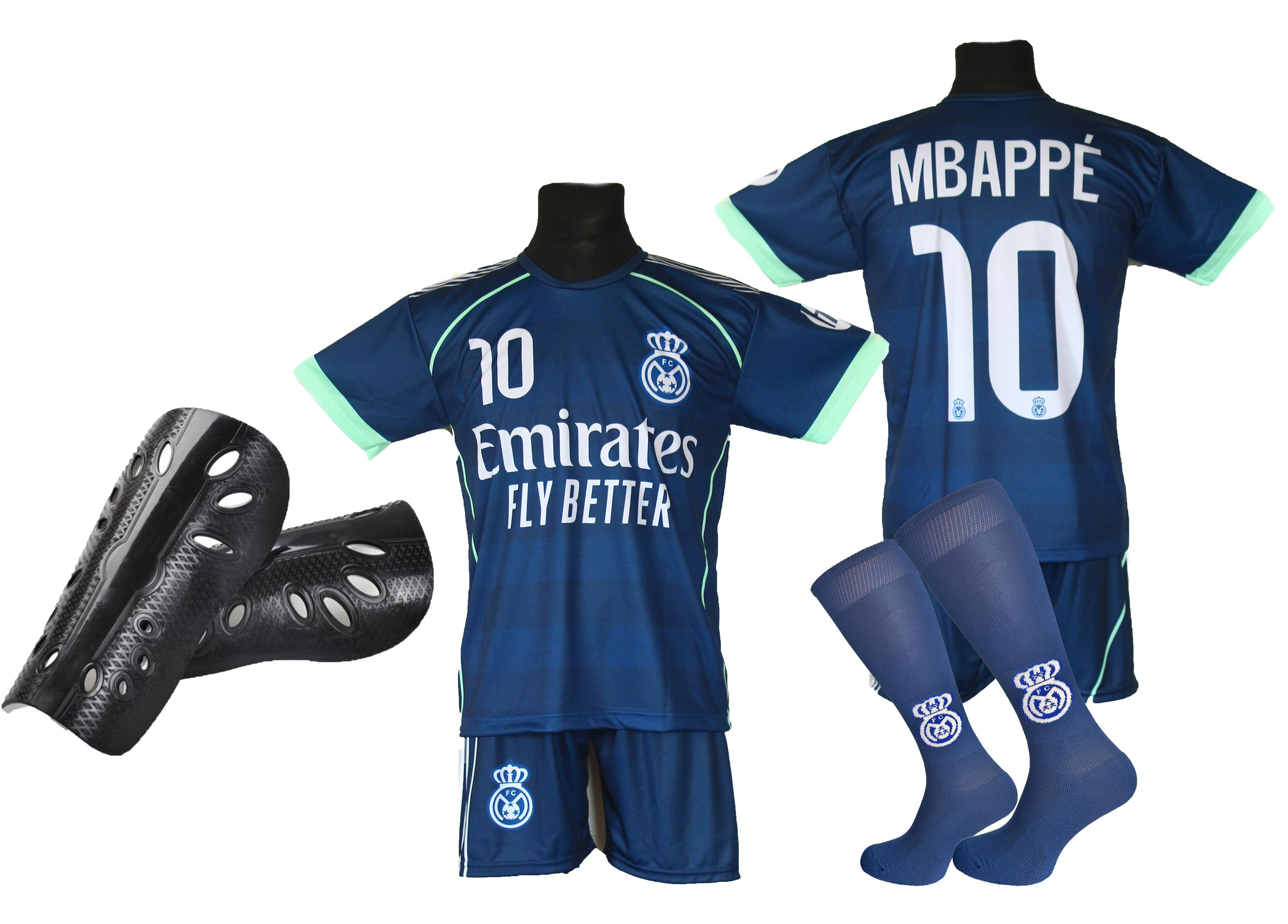 Kit da Calcio MBAPPE Maglietta, pantaloncini, calzini + parastinchi 140
