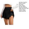 Yoga Skort High Waist Pure Color Women Sports Skirt with Inner Shorts Stretchy Soft Fabric Pocket Design Tennis Skort