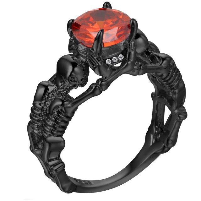 Skull Skeleton Hand CZ Ring European and American Punk Style Motor Biker Men Women Ring