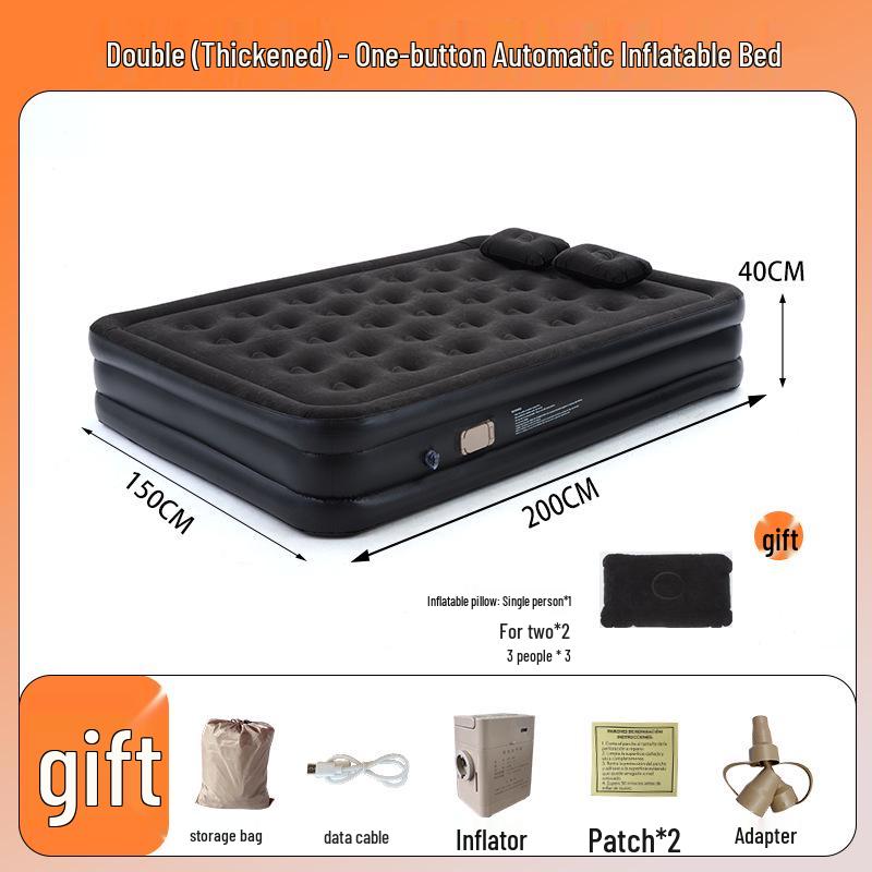 Portable Double Camping Mattress with Built-in Pump