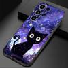 Starry Sky Cat Cover Capa Silicone Phone Case for Samsung Galaxy S21 5G S21 FE S24 Ultra S22 Plus S23 Ultra S20 S24 Plus S21