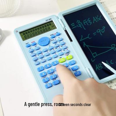 Multifunctional Silent Portable Writing & Scientific Calculator - Two-in-One Foldable Design for Exams