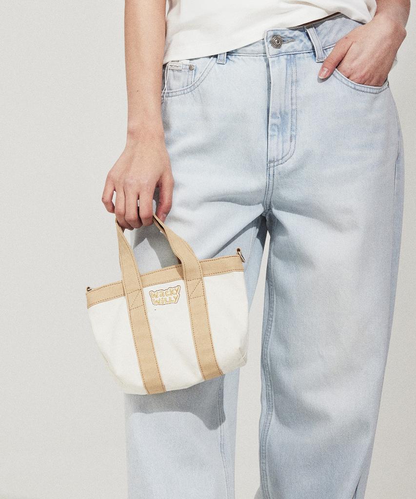 Wacky Willy Canvas Mini Tote Bag Beige