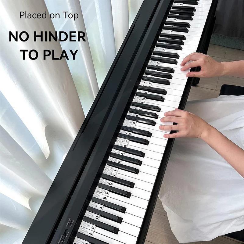 Fortepijono klaviatūros lipdukai 88 klavišai, nuimami muzikos lipdukai, užrašai Elektroninis fortepijonas fortepijono spektro lipdukas, simbolis, daugkartinis