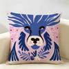 Abstract Floral Animal Fashion Cushion Cover Natural Linen Organic Fabric DoubleSided Printing Room Sofa Decor Pillow Case