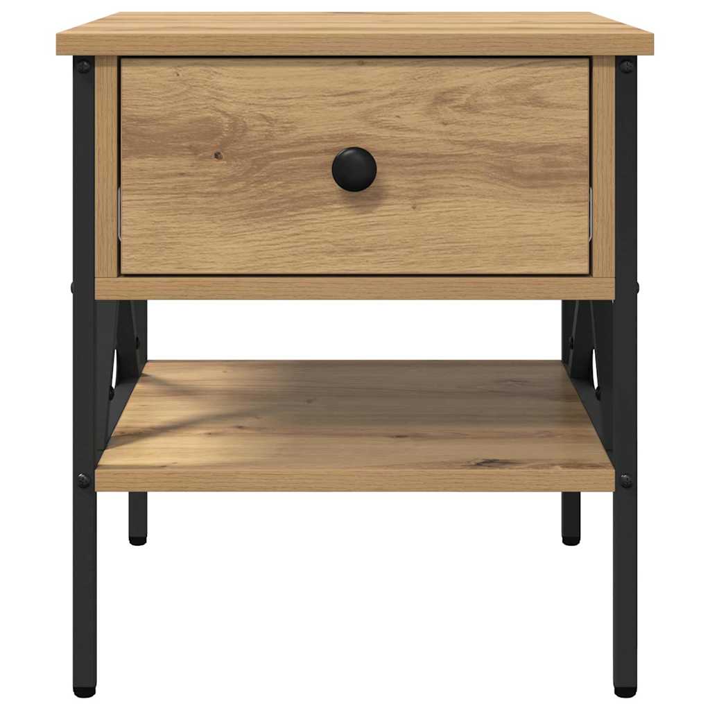 Nightstand Artisan Oak 40 X 42 X 45 Cm Plywood and Metal