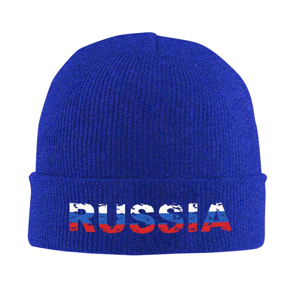 Russian Coat of Arms Knitted Hat Russia Emblem Street Caps Unisex Women Unisex Kpop Beanie Hats Winter Design Elastic Bonnet Hats