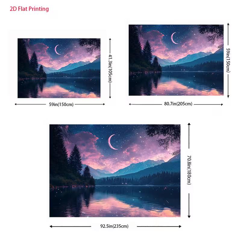 2D Magical Night Landscape Backdrop for Fantasy, Nature or Aesthetic Photoshoot