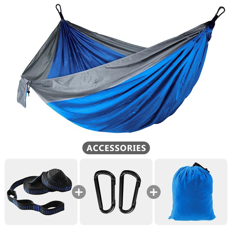 Camping Parachute Hammock 220x100cm Single Portable Outdoor Indoor Nylon Hammock Adult Child Swing For Adventure Garden