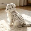 Costume di Halloween per Animali Domestici Piccoli, Costume da Scheletro di Dinosauro per Gatti, Abito con Cappuccio in Peluche, Abbigliamento Carino Spaventoso e Comodo per Gattini, Dolcetto o Scherzetto, Foto Divertente