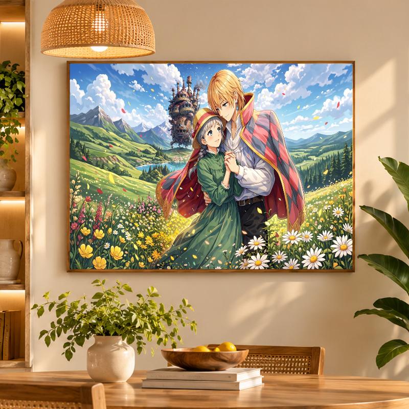 5D Diamond Painting Howl's Moving Castle DIY Full Drill Diamond Art Kit Home Decoration