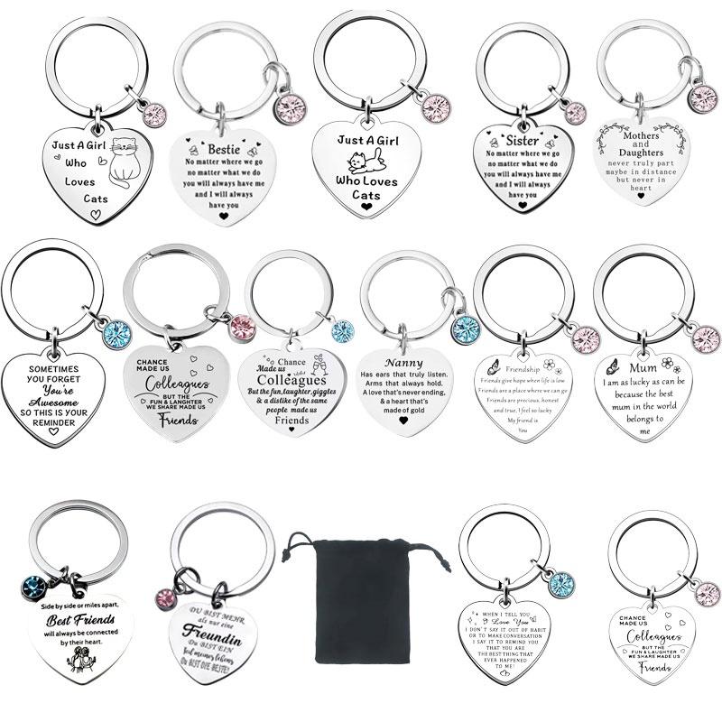Keychain Steel Stainless Keyring Christmas Friendship Gifts Backpack Pendant
