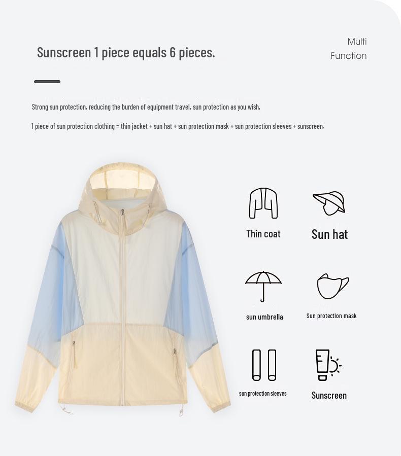 Ice Silk UPF50+ Breathable Men's Hooded Sun Protection Jacket