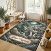 Dragon Phoenix Theme Crystal Velvet Rug Personalized Custom Name Text Soft Floor Mat Home Decor