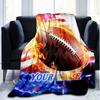 1PC Custom Name American Football Firework outdooor Flannel blankets Patterns Throw Blanket All-Season Soft Gift for Couch, Bed, Camping gifts