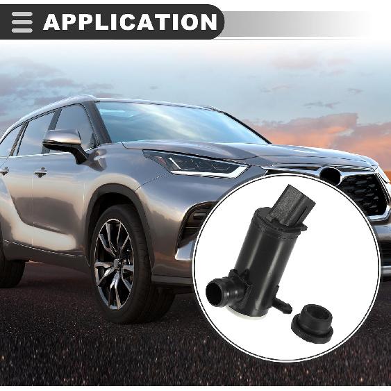 Motoforti Windshield Washer Motor Pump Replacement, for Kia Optima 2011-2016, Plastic, Black, 2pcs