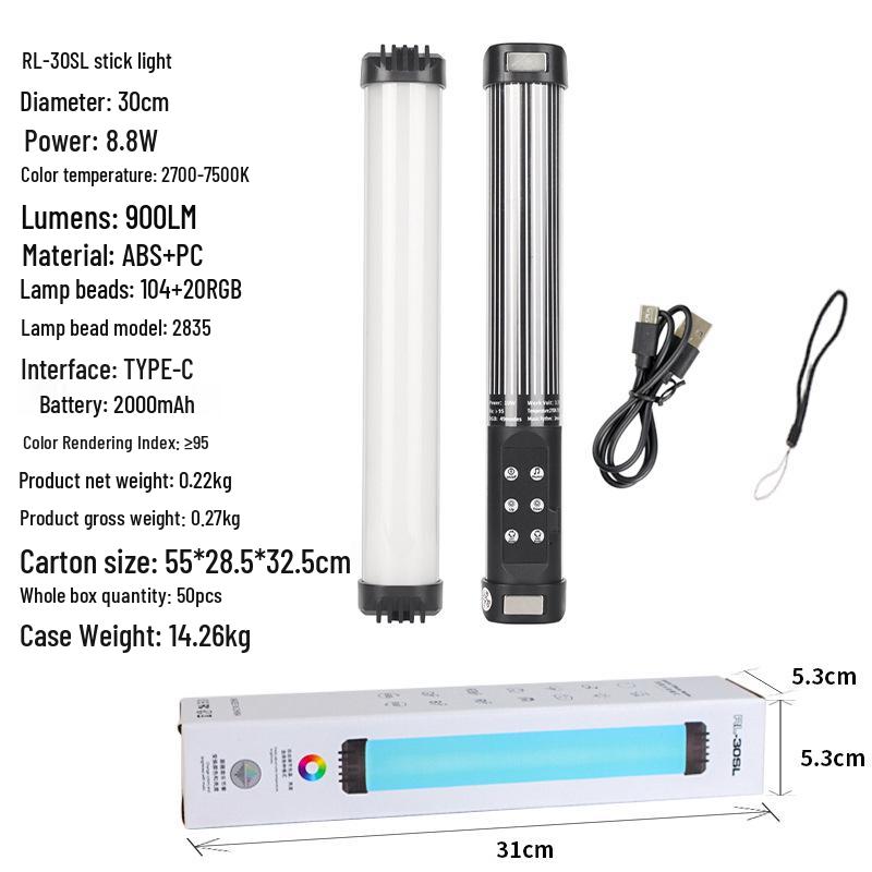 

Портативная RGB ручная лампа-палка для фотосъемки и прямых трансляций