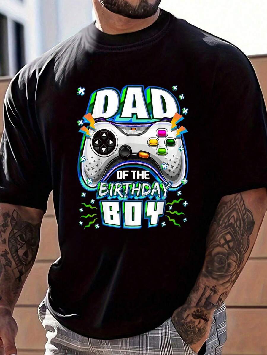 100% Cotton Dad Of The Birthday Boy Matching Video Gamer Birthday Party T-Shirt Women s Men s Graphic S разноцветный