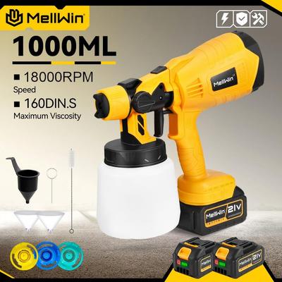Spruzzatore di vernice elettrico senza fili 1000ML Pistola a spruzzo Spruzzatore di vernice portatile Auto Mobili Rivestimento in acciaio Aerografo Per batteria Makita 18V