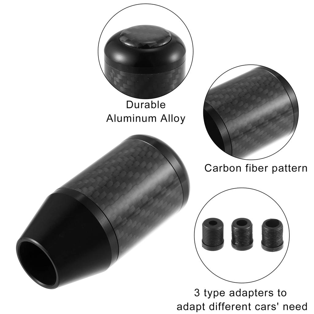 uxcell Automatic Universal Manual Gear Stick Shift Knob Transmission Gear Lever Stick Shifter Handle Carbon Fiber Pattern Black
