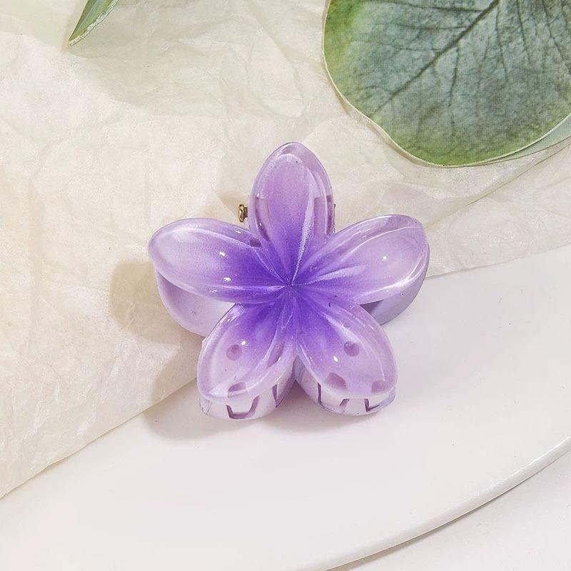Hawaiian Gradient Hair Clips Flower Hair Claw Mini Fashion Head Wear Hairpin for Women Baby Girls Crab Barrette Hair Accessories