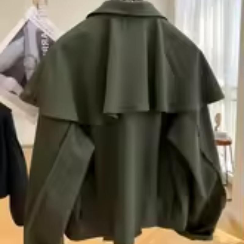 Giacca con maniche a pipistrello ispirata al design, Scialle mantella autunnale, Parrucchiere di alta moda, Top corto alla moda