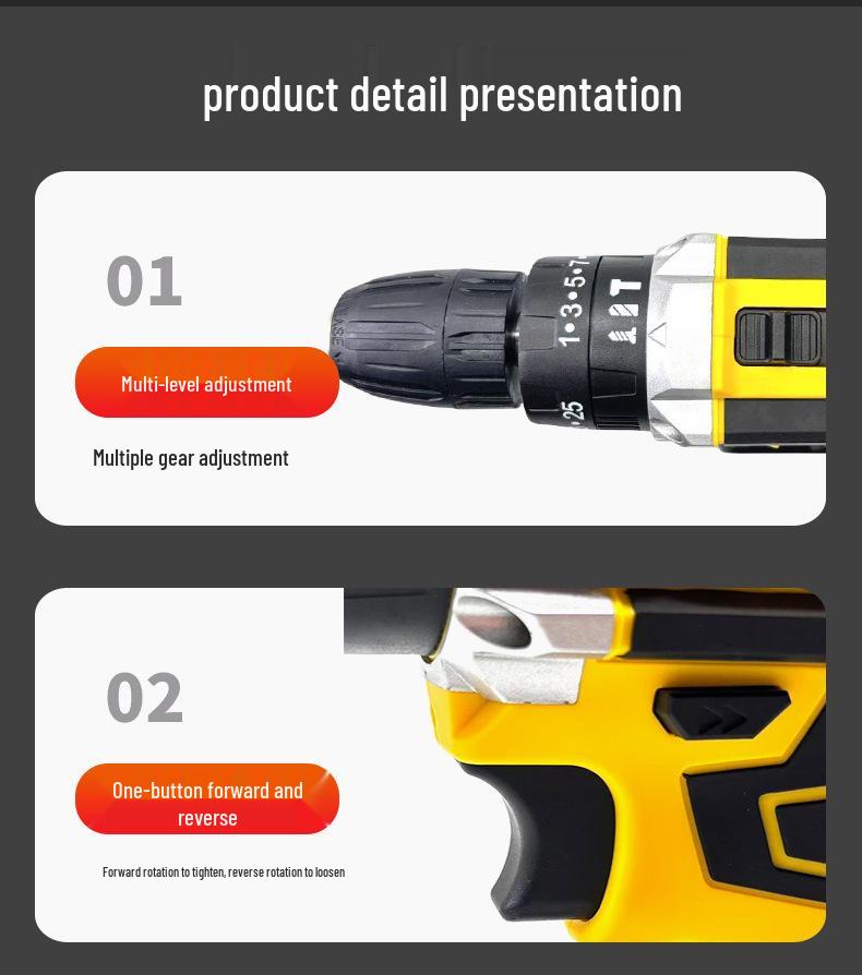 Lithium Rechargeable Multi-Functional Electric Drill & Screwdriver for Home Use