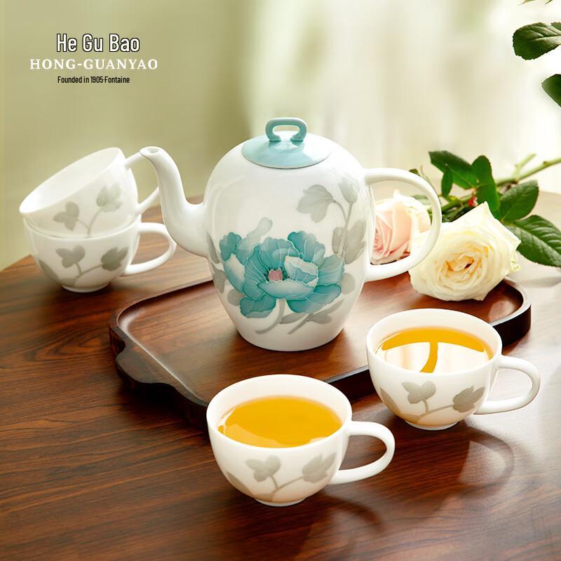 

Hongguan Kiln Peony Pavilion 8-Piece Ceramic Tea Set