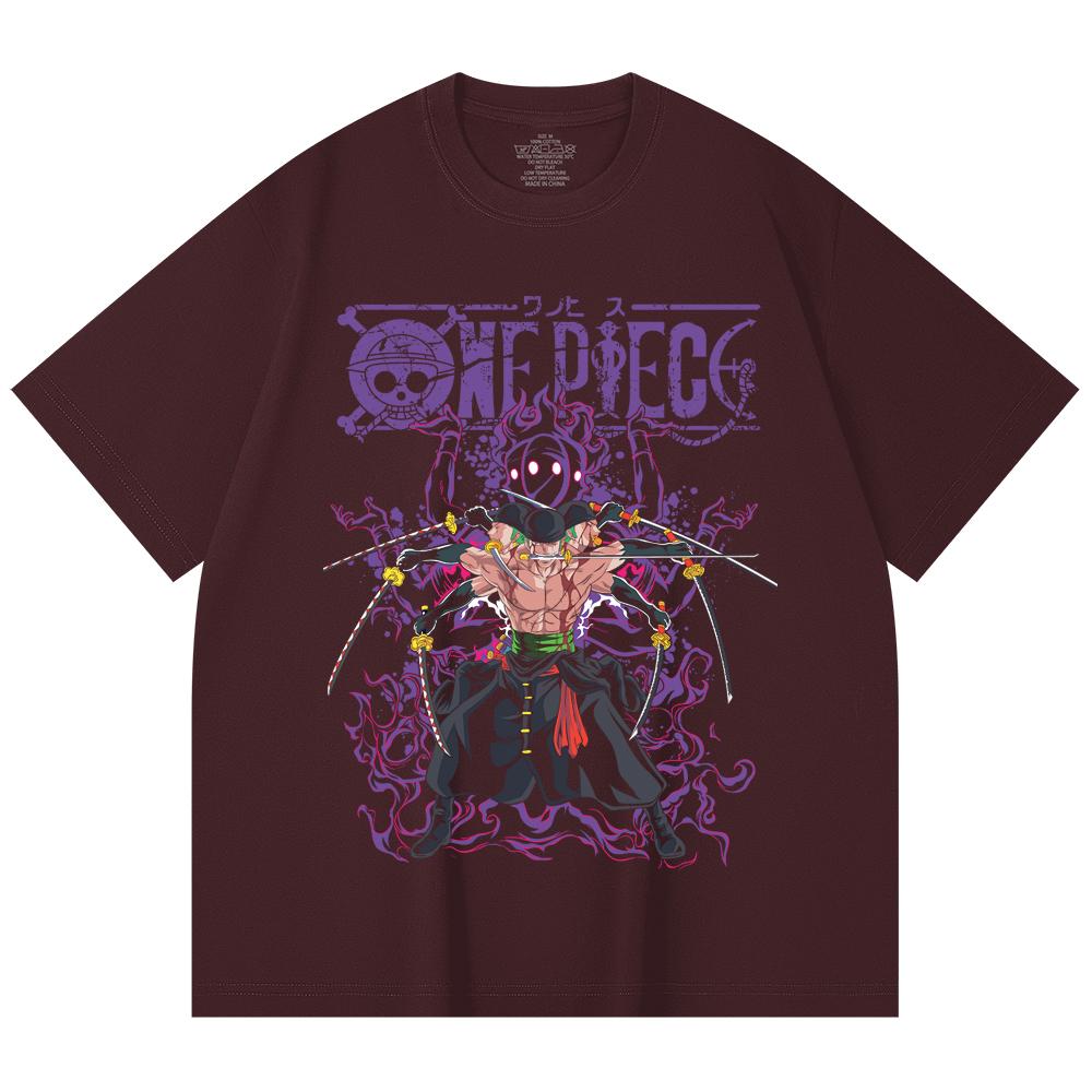 

230 Gsm 100% Cotton One Piece V65 Zoro Print Unisex Heavy Cotton T Shirt 2XL