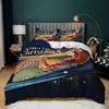 Christmas Duvet Cover Cartoon Merry Chirstmas Santa Claus Elk Quilt Cover Green for Children Adults Holiday Gifts Bedroom Decor