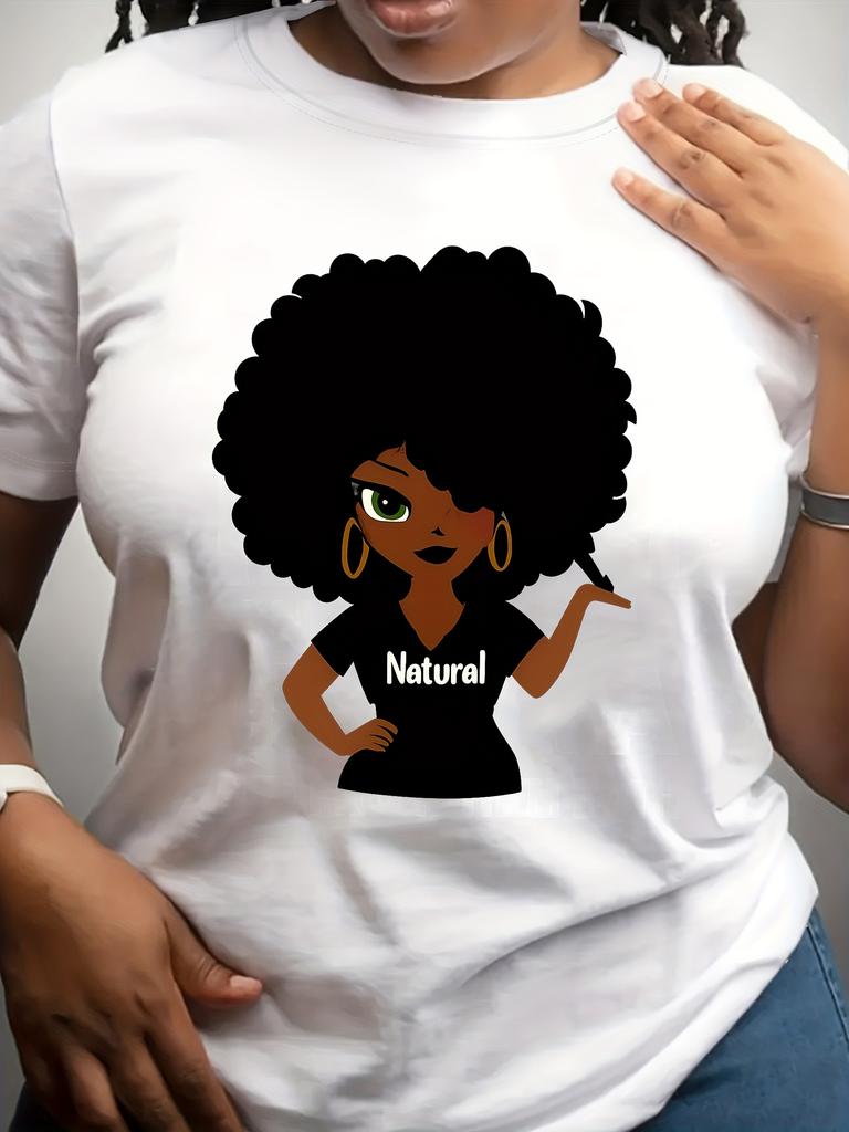 European size Lady T-shirt Woman Top 2025 Fashion T-shirt DIY Shirt, New Summer Suit Sexy Earring Print Pattern