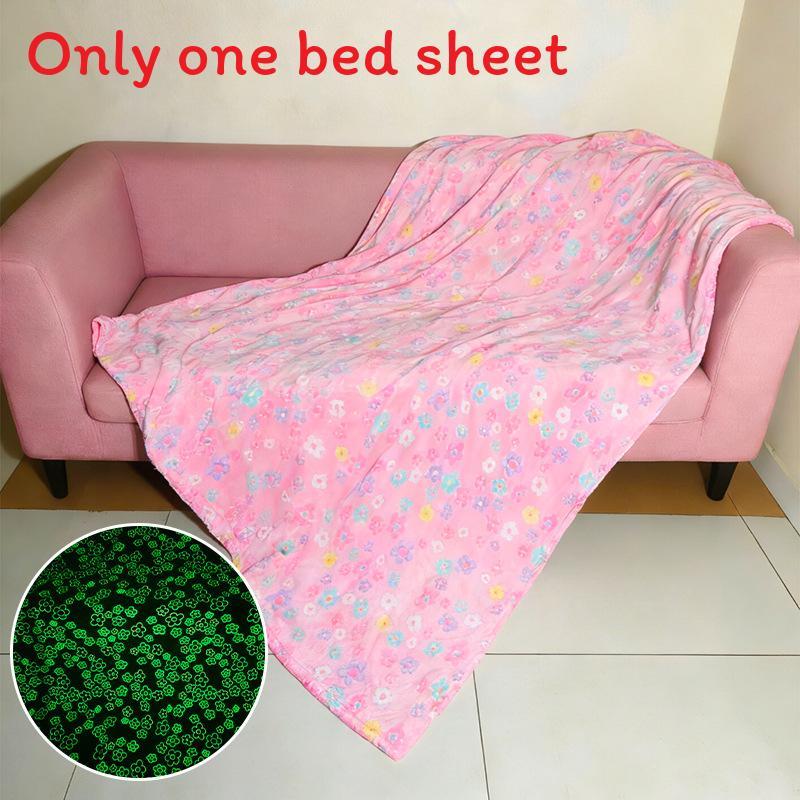 Cartoon Light Up Fleece Blanket With Glow Effect For Kids Bedroom Decor
