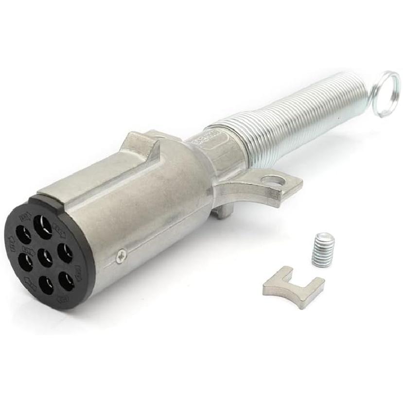 Heavy Duty 7 Pin Round Trailer Connector - 7 Way Trailer Plug - Semi Trailer Plug 7 Way Trailer Plug (1 Pc)
