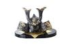 Craftsman House Day Compact Mini Ceramic Lucky Charm Helmet Boys' Doll, Palm-Sized [Kiln-Changed (Golden Black) GOUKOKU]