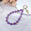 Retro High Luxury Cat Eye Purple Mobile Phone Chain Short Phone Hanging Rope Handmade Bead Safety Hanging Decoration