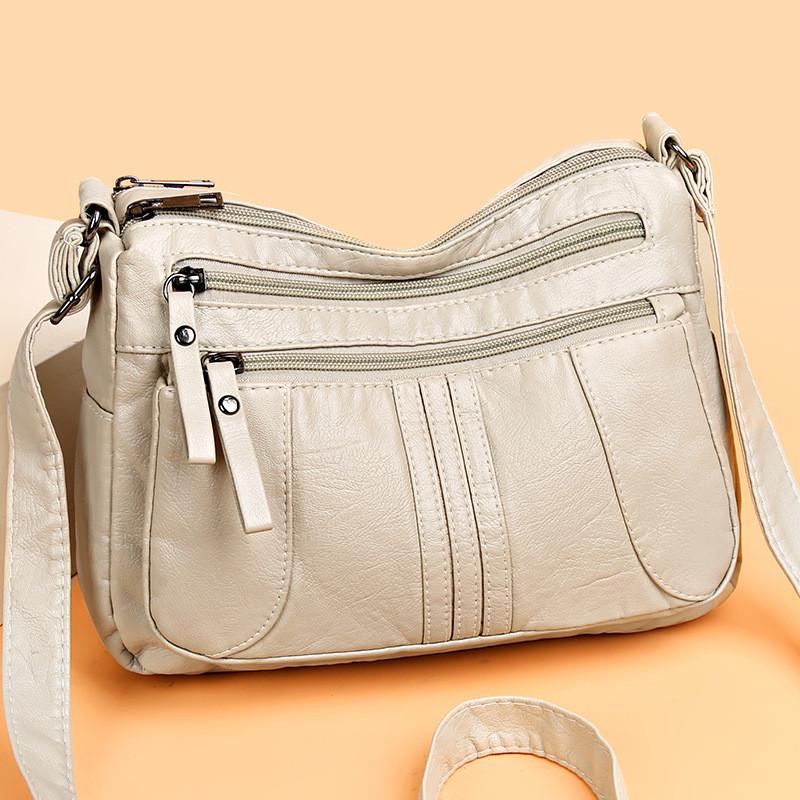 Klassische Polyestertasche für Damen mit Reißverschluss und Innentasche für den täglichen Gebrauch