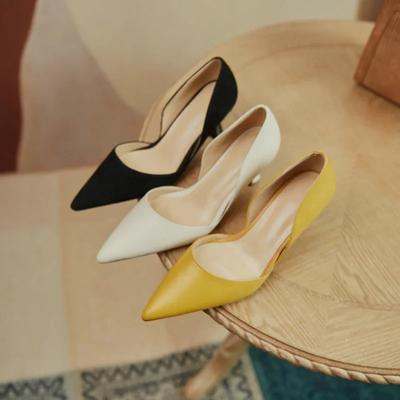 Maogu Shoe Woman Summer 2024 Ladies Luxury Leather Pointed Toe Party Women Pumps Sexy Thin High Heel Hollow Fashion Female Shoes