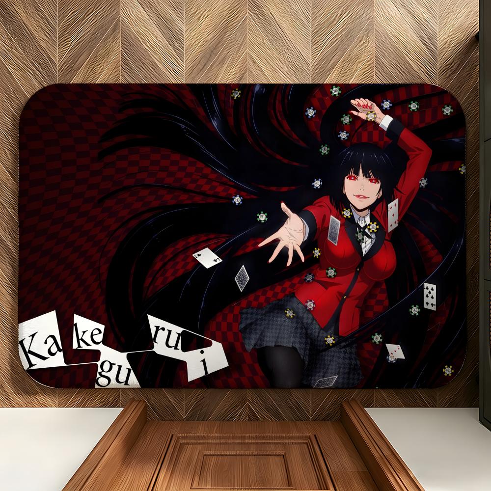 Anime K-Kakegurui Floor Mat Soft Flannel Floor Mat Suitable for Entryways, Living Rooms, Bedrooms, and Bathrooms