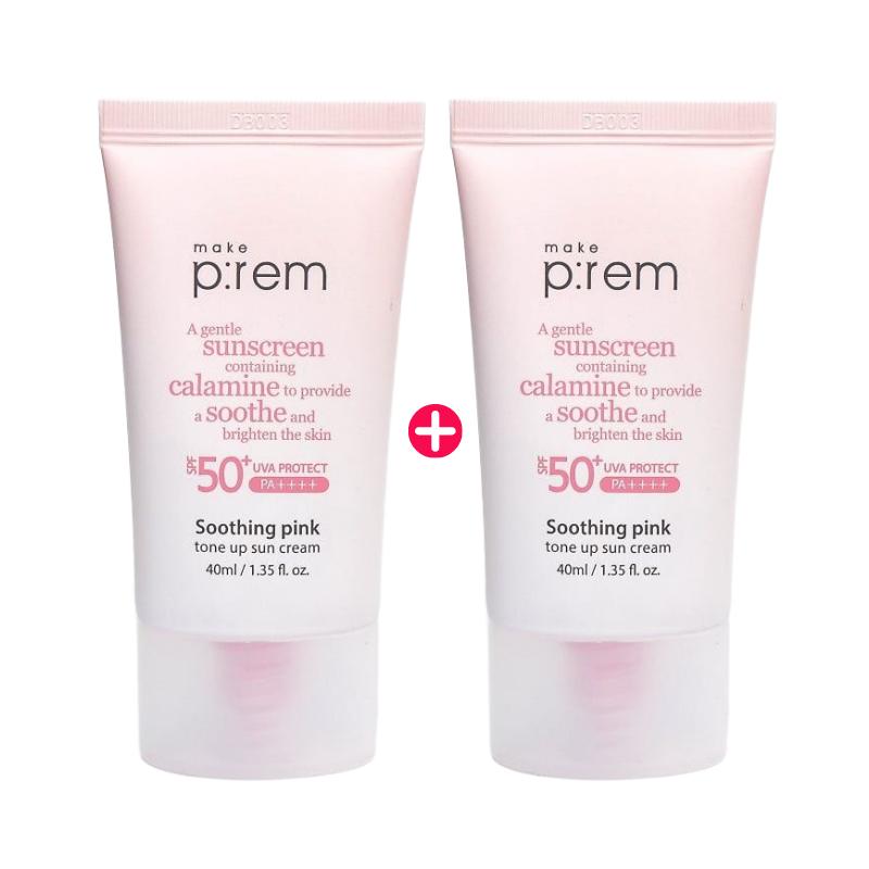 [make p:rem] Soothing Pink Tone-up Sun Cream Double Pack (40ml x 2EA) - Calamine Base