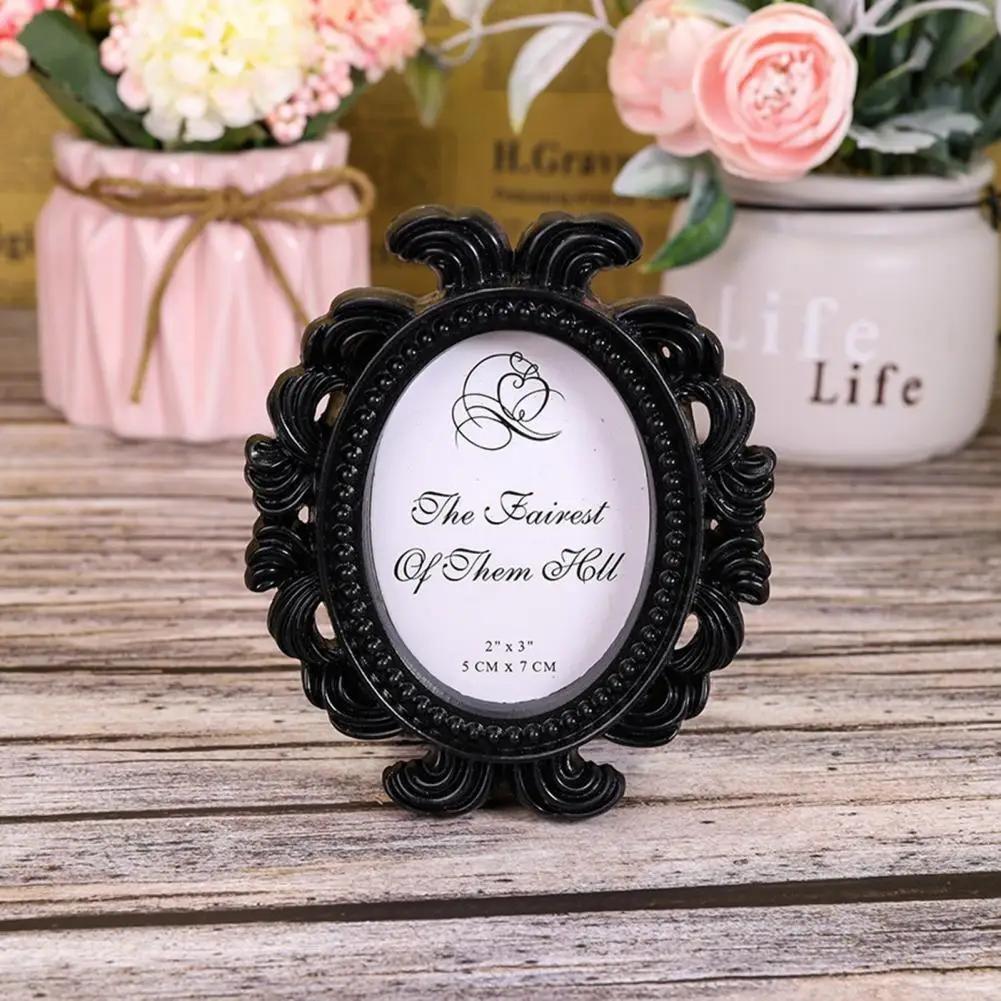 

NewNordic Style 1pc Flower Photo Frame Wedding Home Decor Desktop Bronze Design Vintage Picture Frame Small Baroque Photo Holder 9.5x8cm чёрный
