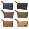 Thick Canvas X Leather Mini Second Bag Clutch Bag Small Makeup Bag Casual Formal Wedding Bag Handbag Small Bag Pouch Bag [Whatna] Men's Gentlemen's