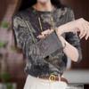 Elegant Autumn-Winter Long Sleeve Round Neck Top: Fashionable, Warm, and Age-Defying for Middle-Aged and Elderly Women.