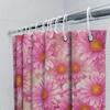 Pink Flower Shower Curtain Waterproof Bathroom Decor Home Decoration Printing Plastic Rod Pocket Design 3D Flower Fabric Shower