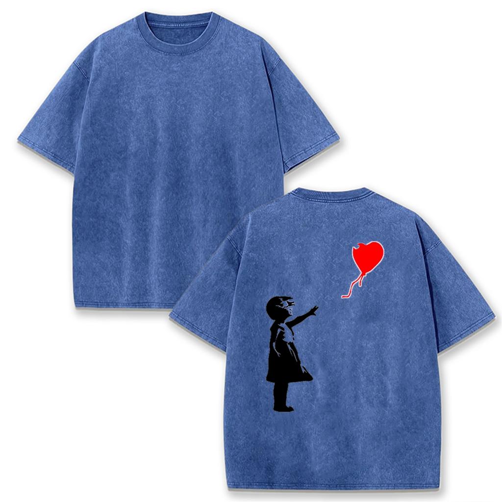 Let'S Fly Love Balloons Prints Women T-Shirt Short Sleeve Tops Soft Breathable Cotton Casual Fashion Female