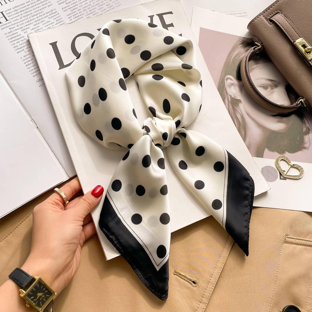 Silk Women's Square Scarf - Versatile Fashion Accessory for Spring and Autumn