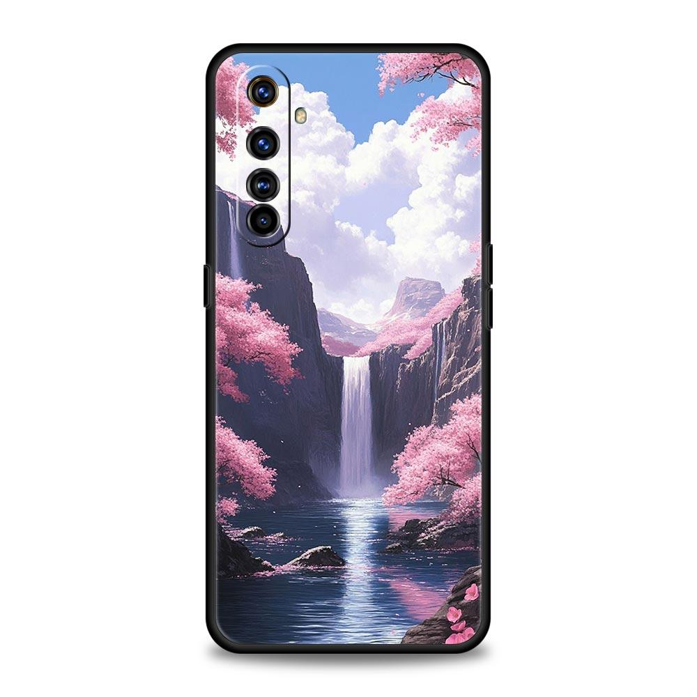 Pink Sunset Mountain Case For Realme C67 C63 C55 C53 C35 C25 C21 GT 2 3 5 6 10 11 12 13 Pro Plus 5G Soft TPU Phone Cover Fundas