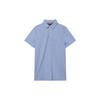 Tommy Hilfiger Golf Outfit American Vintage Solid Color Simple Comfortable Slim Fit Short Sleeve Polo Shirt Men tops Light-Blue 78JA919-420