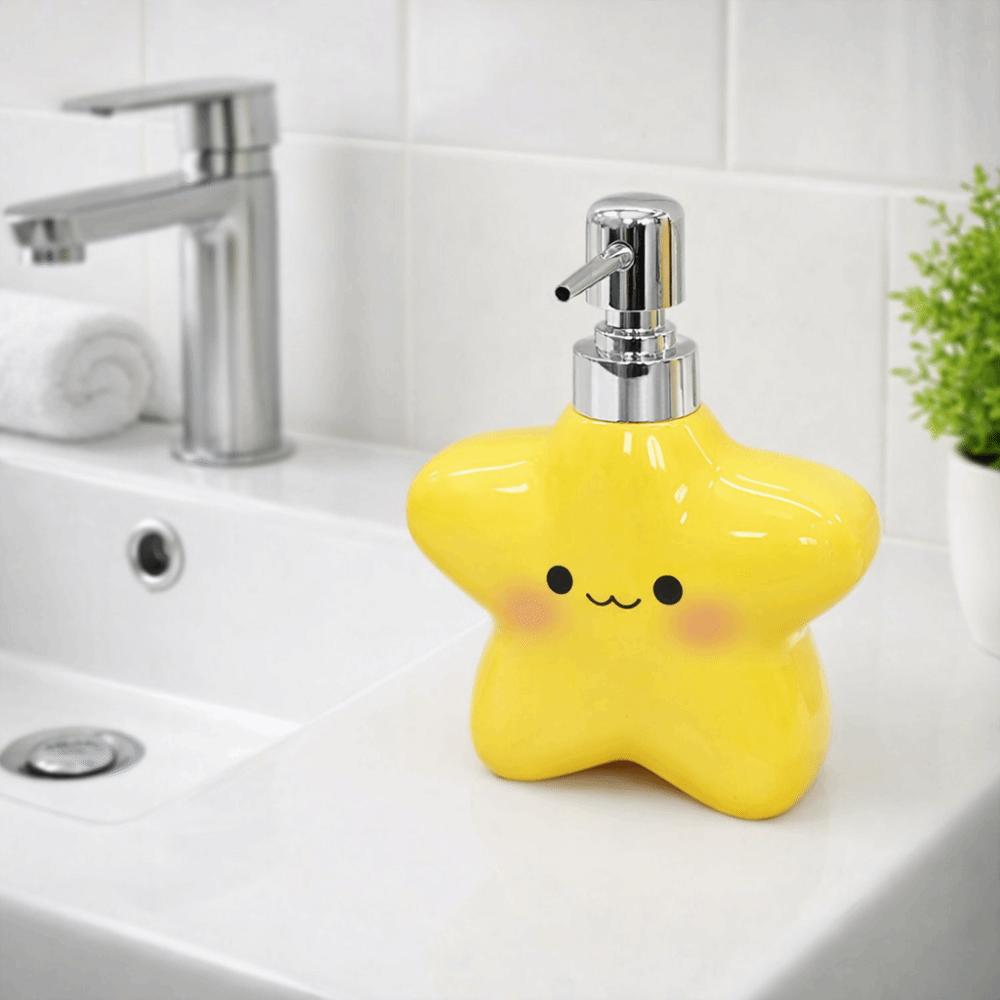 Cute Foaming Soap Dispenser 400ML Ceramic Star Lotion Bottle  Hotel Household